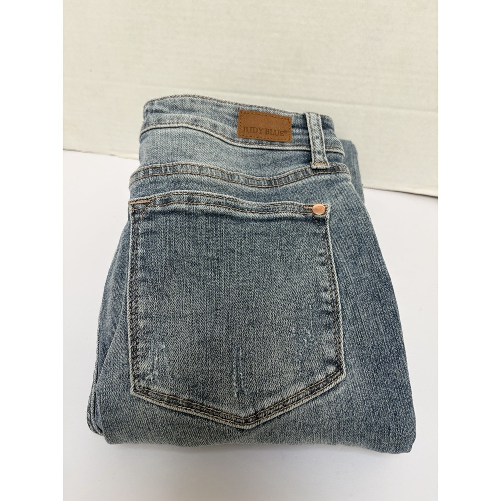 Judy‎ Blue Hi-Rise Slim Bootcut Light Wash Jeans Split Hem Size7/28 Style #88289